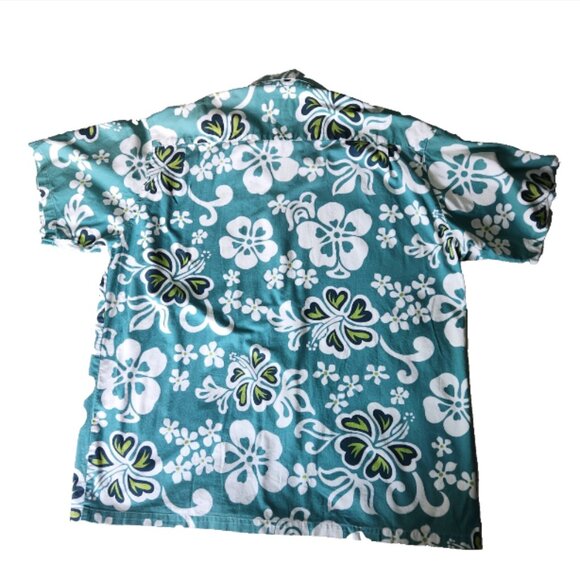 Hawaiian Tropical Shirt Mens XL Short Sleeve Button Floral Collared Blue… - Picture 8 of 11